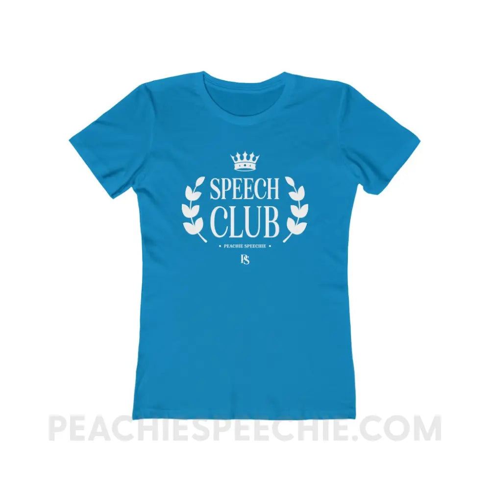 Speech Club Women’s Fitted Tee - Solid Turquoise / S - T-Shirt peachiespeechie.com