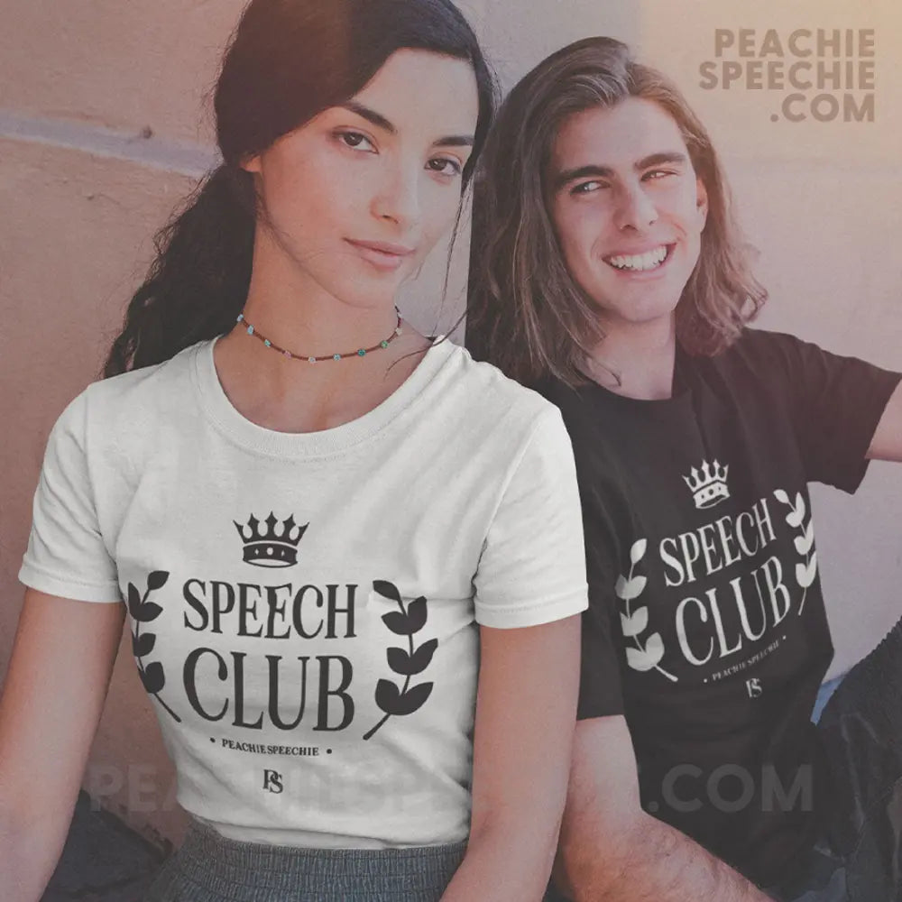 Speech Club Women’s Fitted Tee - Solid White / S - T-Shirt peachiespeechie.com