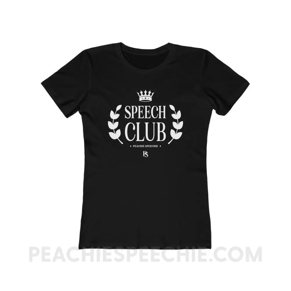 Speech Club Women’s Fitted Tee - Solid Black / S - T-Shirt peachiespeechie.com