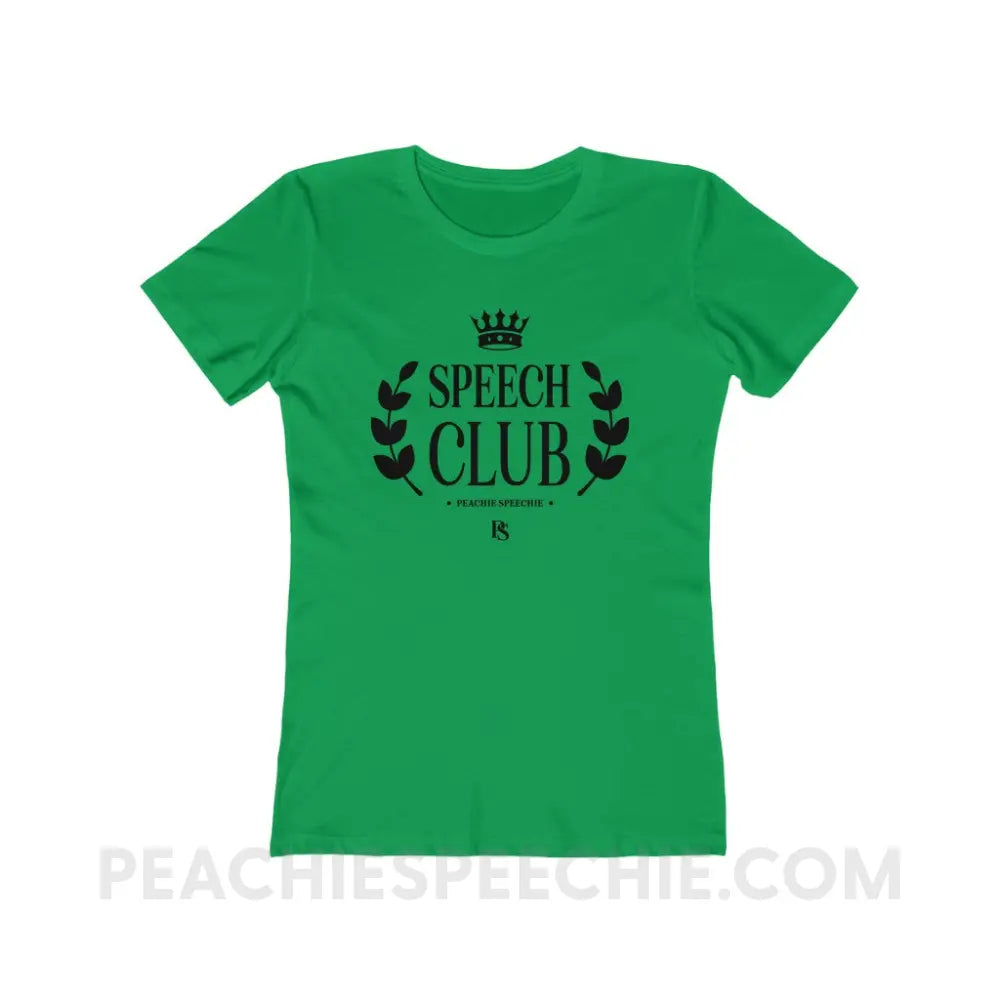 Speech Club Women’s Fitted Tee - Solid Kelly Green / S - T-Shirt peachiespeechie.com