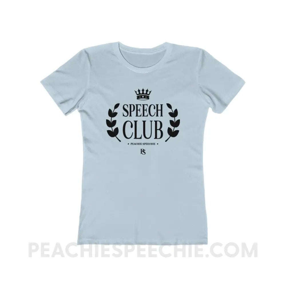 Speech Club Women’s Fitted Tee - Solid Light Blue / S - T-Shirt peachiespeechie.com