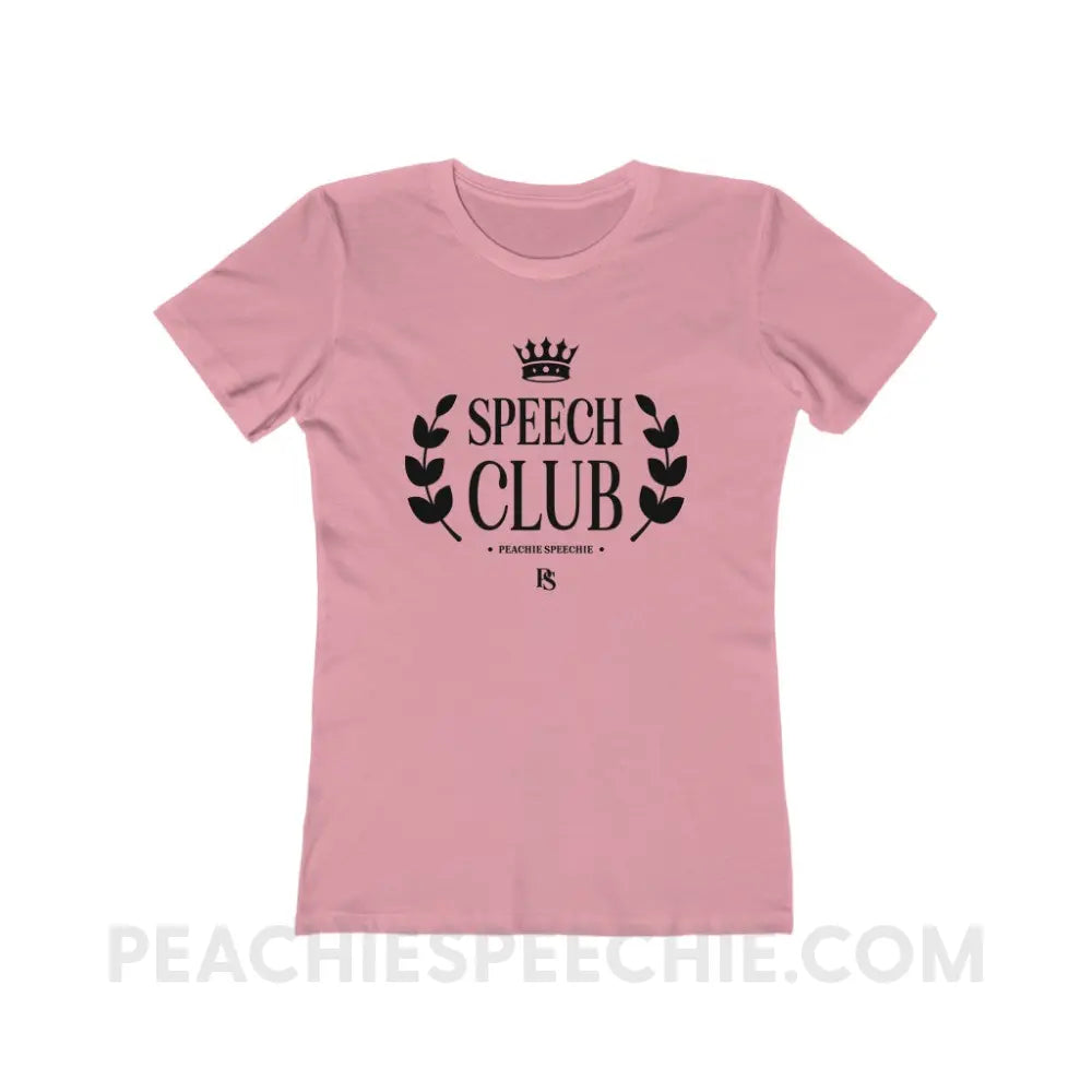 Speech Club Women’s Fitted Tee - Solid Light Pink / S - T-Shirt peachiespeechie.com