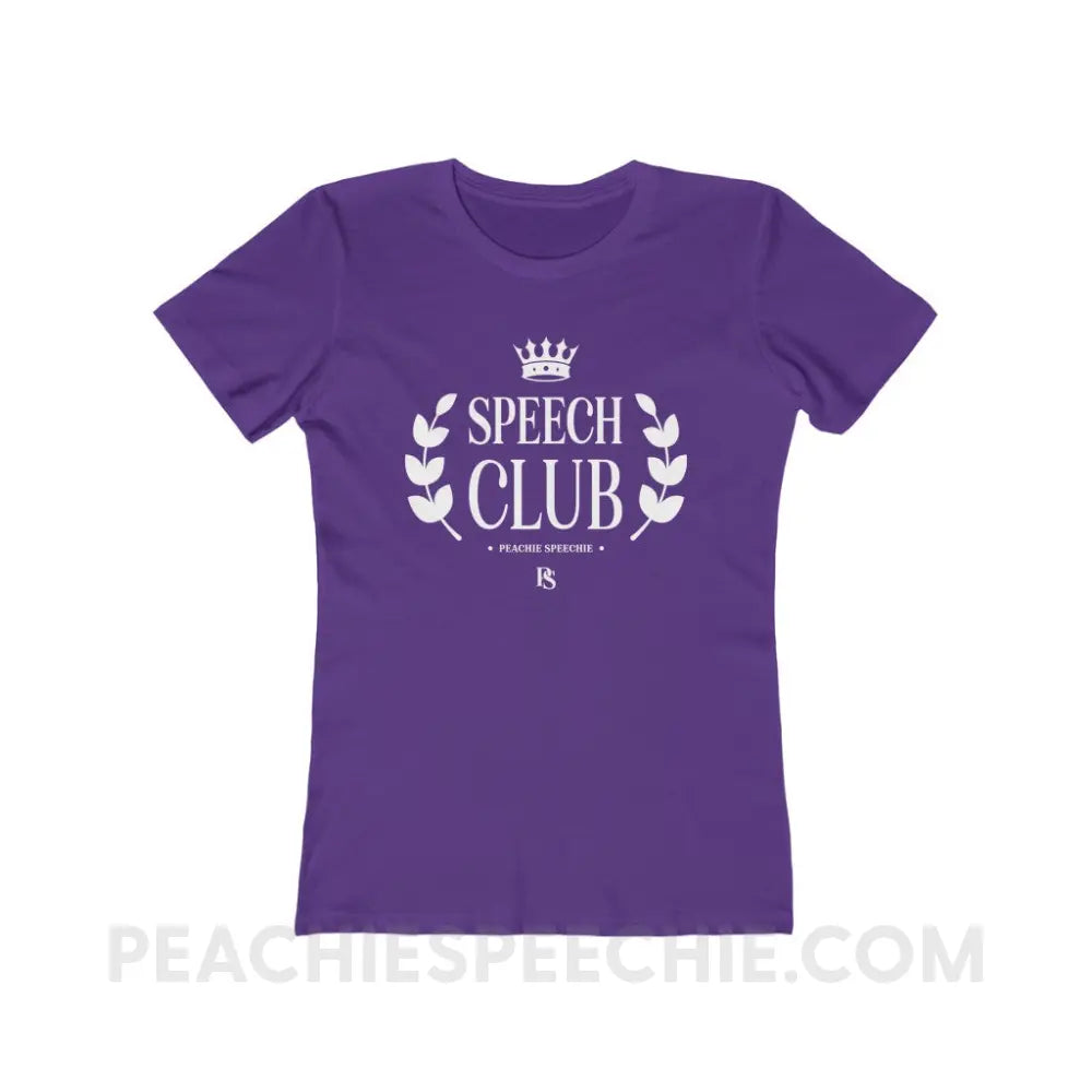 Speech Club Women’s Fitted Tee - Solid Purple Rush / S - T-Shirt peachiespeechie.com