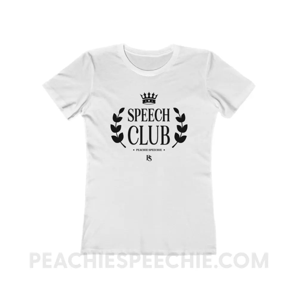 Speech Club Women’s Fitted Tee - Solid White / M - T-Shirt peachiespeechie.com