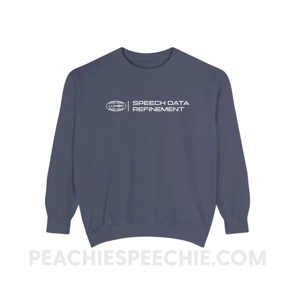 Speech Data Refinement Comfort Colors Crewneck - Denim / S - Sweatshirt peachiespeechie.com