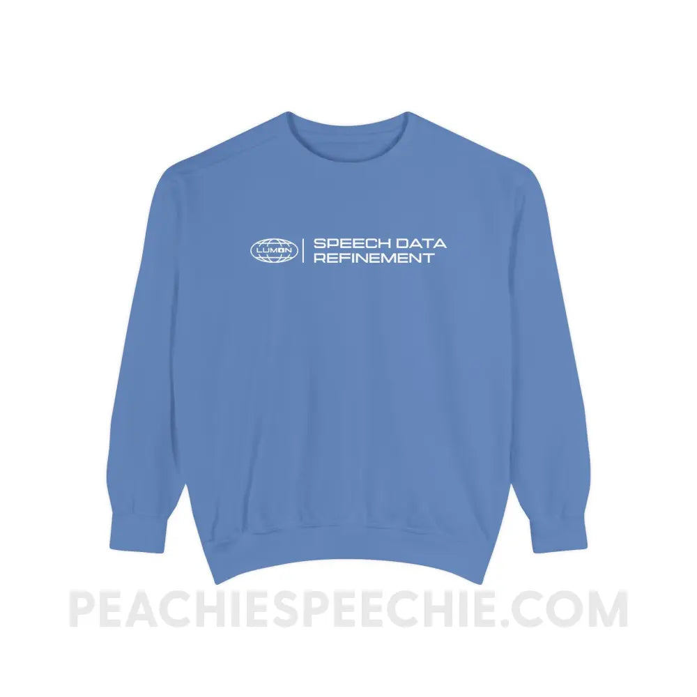 Speech Data Refinement Comfort Colors Crewneck - Flo Blue / S - Sweatshirt peachiespeechie.com