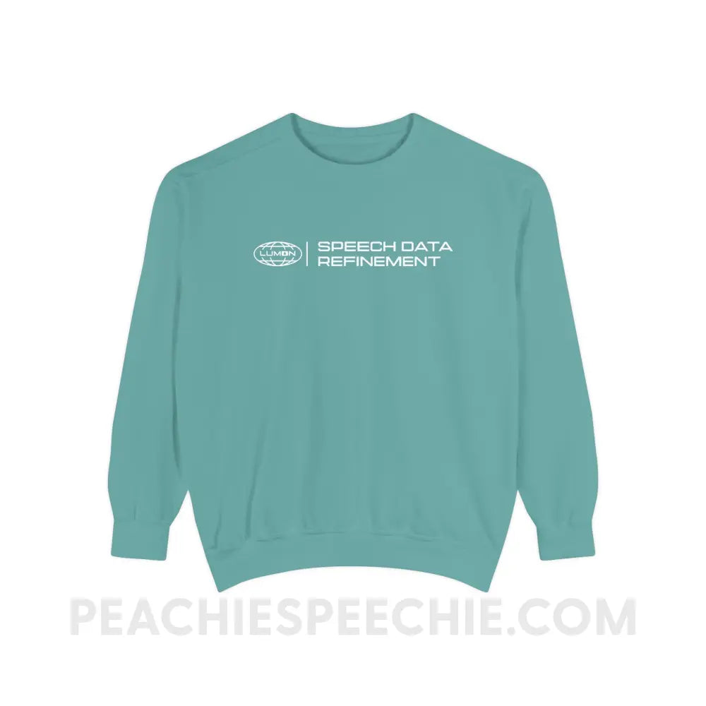 Speech Data Refinement Comfort Colors Crewneck - Seafoam / S - Sweatshirt peachiespeechie.com