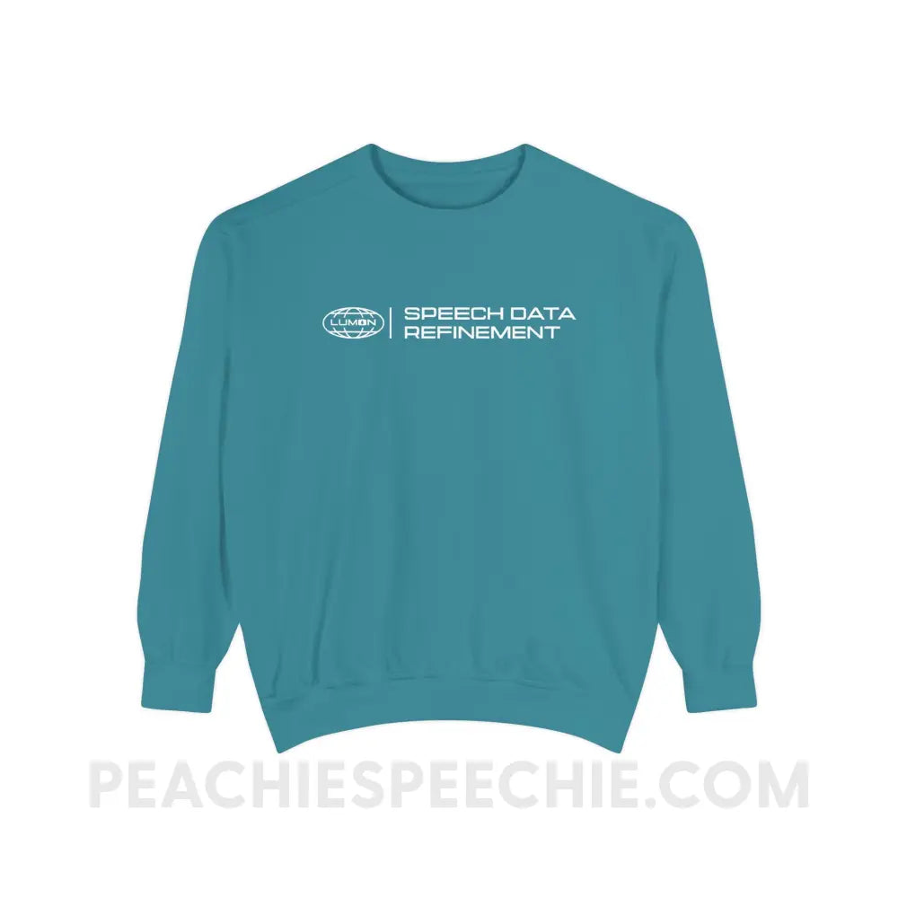 Speech Data Refinement Comfort Colors Crewneck - Topaz Blue / S - Sweatshirt peachiespeechie.com