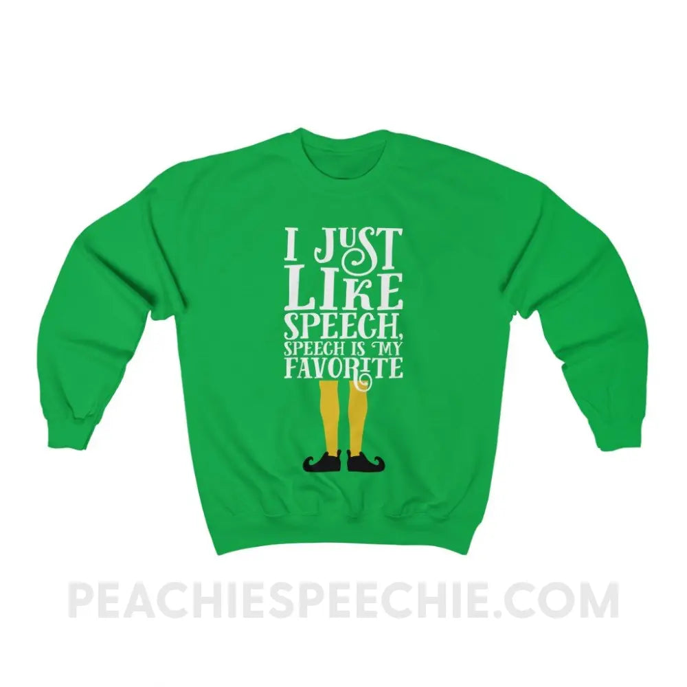 Speech Elf Classic Sweatshirt - Irish Green / S - peachiespeechie.com