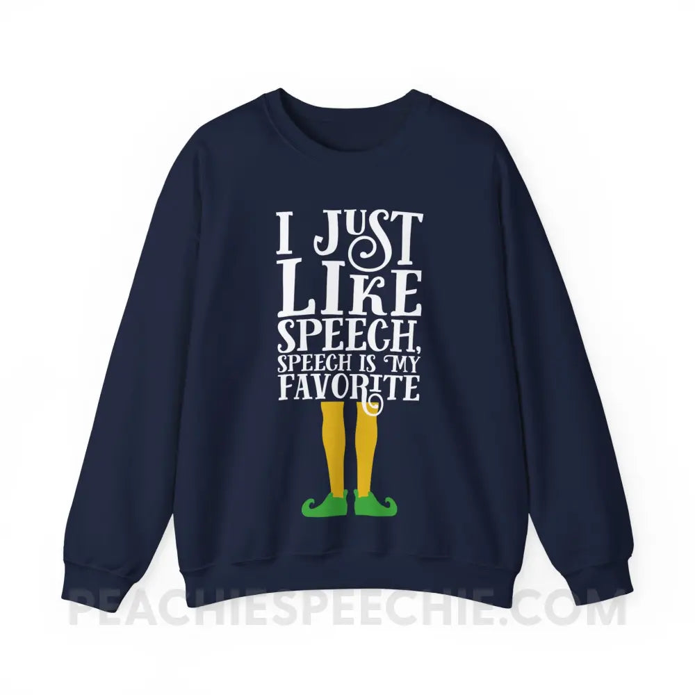 Speech Elf Classic Sweatshirt - Navy / S - peachiespeechie.com