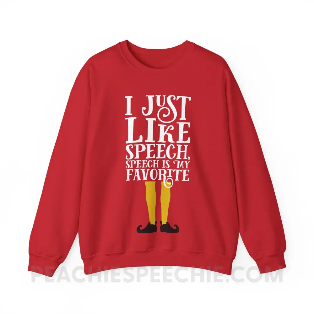 Speech Elf Classic Sweatshirt - Red / S - peachiespeechie.com