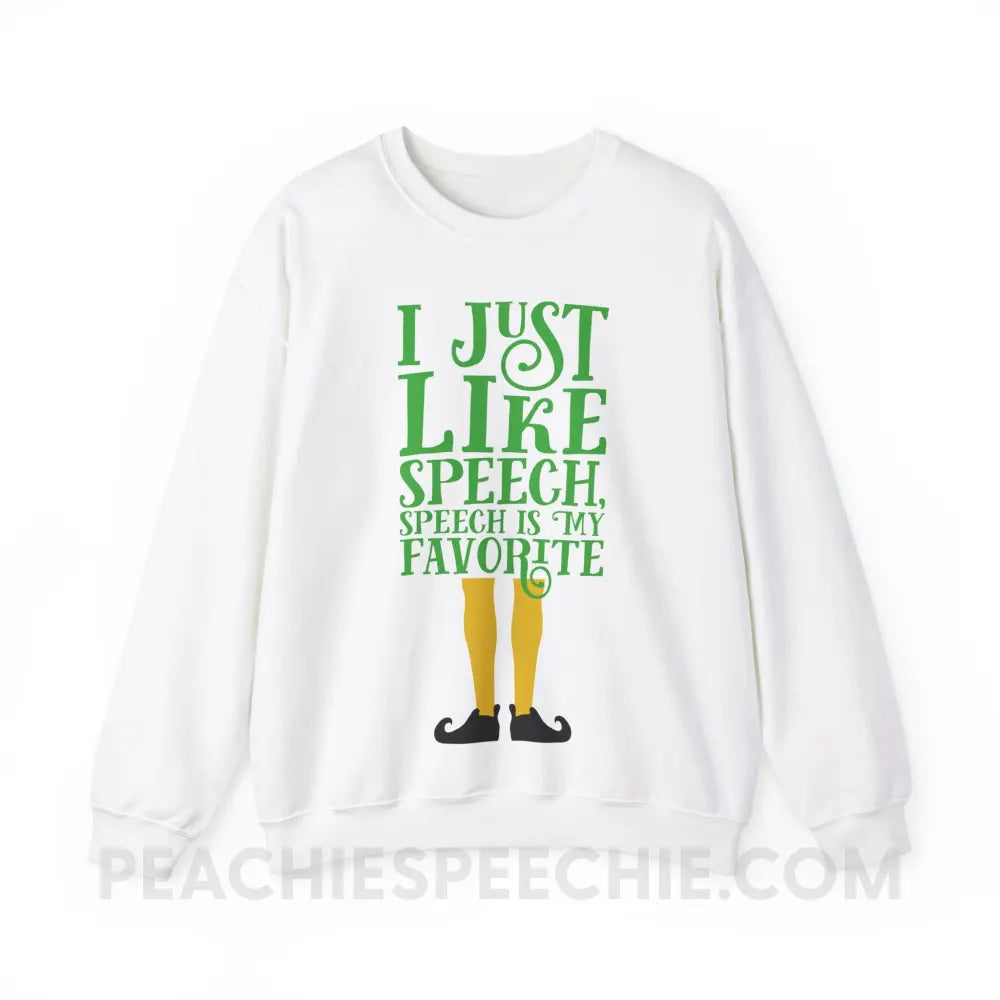 Speech Elf Classic Sweatshirt - White / S - peachiespeechie.com