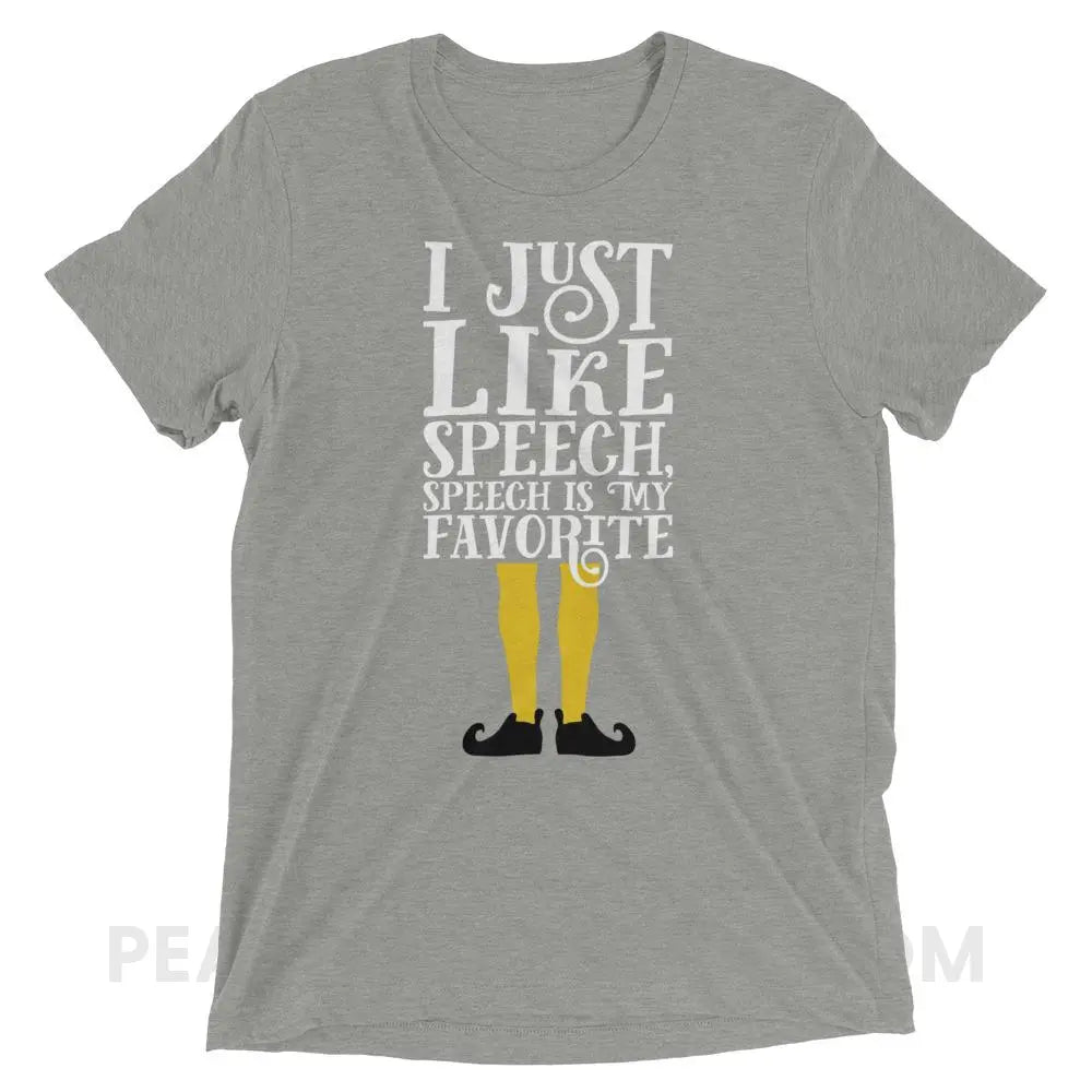 Speech Elf Tri-Blend Tee - Athletic Grey Triblend / XS - T-Shirts & Tops peachiespeechie.com