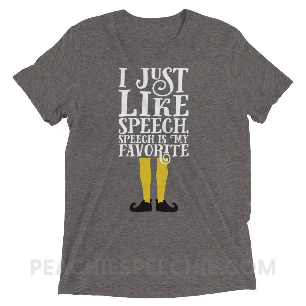 Speech Elf Tri-Blend Tee - Grey Triblend / XS - T-Shirts & Tops peachiespeechie.com