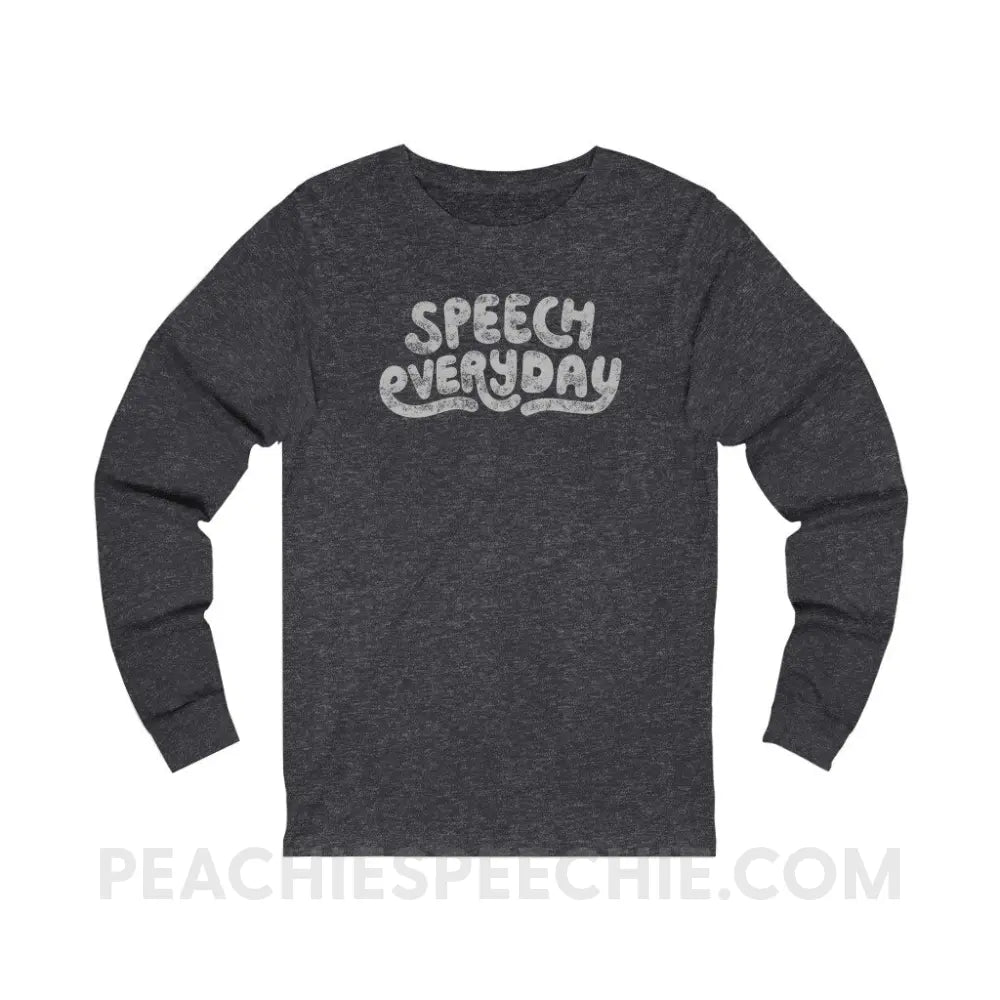 Speech Everyday Premium Long Sleeve - Dark Grey Heather / S - Long-sleeve peachiespeechie.com