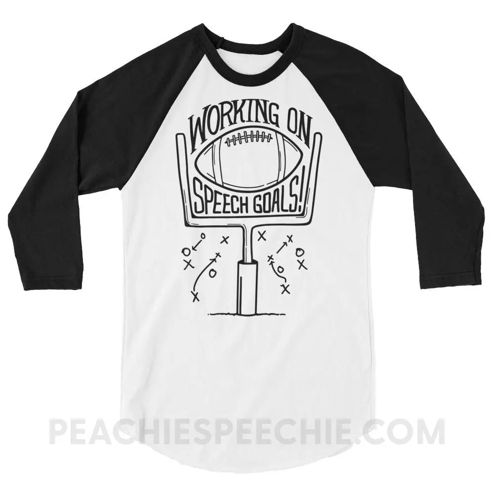 Speech Goals Baseball Tee - White/Black / XS - T-Shirts & Tops peachiespeechie.com