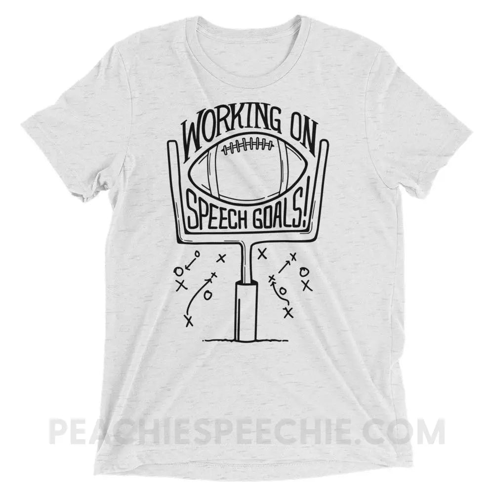 Speech Goals Tri-Blend Tee - White Fleck Triblend / XS - T-Shirts & Tops peachiespeechie.com