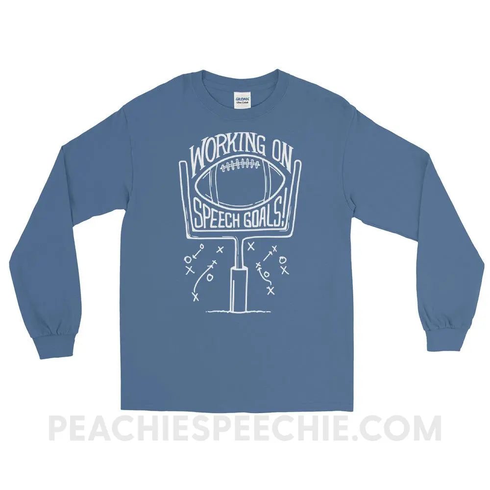 Speech Goals Long Sleeve Tee - Indigo Blue / S - T-Shirts & Tops peachiespeechie.com
