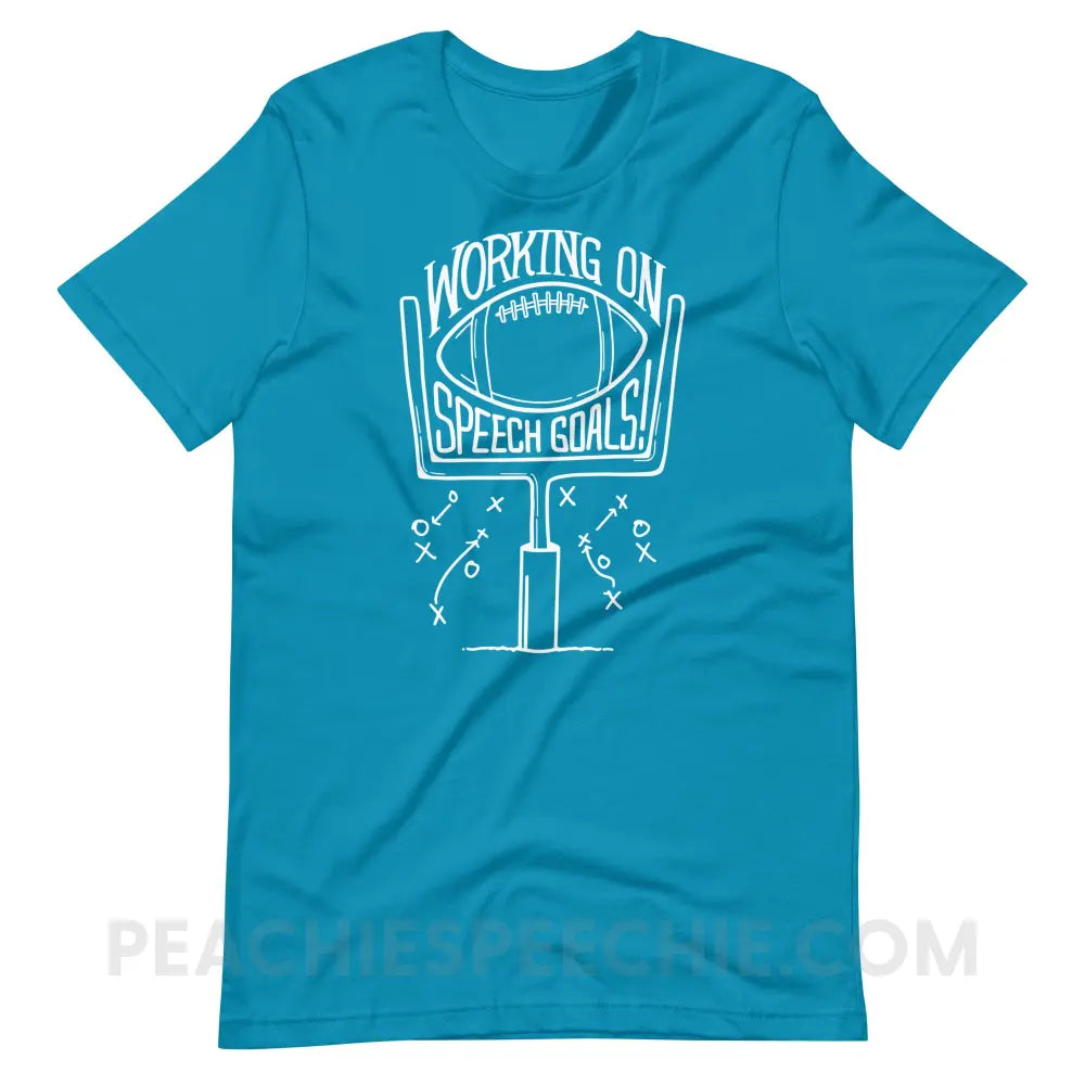 Speech Goals Premium Soft Tee - Aqua / S - T-Shirt peachiespeechie.com