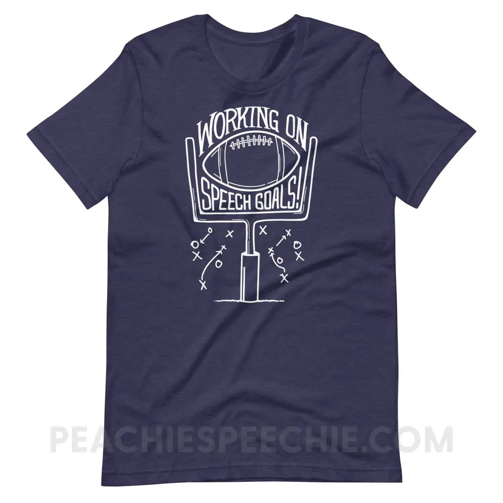 Speech Goals Premium Soft Tee - Heather Midnight Navy / S - T-Shirt peachiespeechie.com