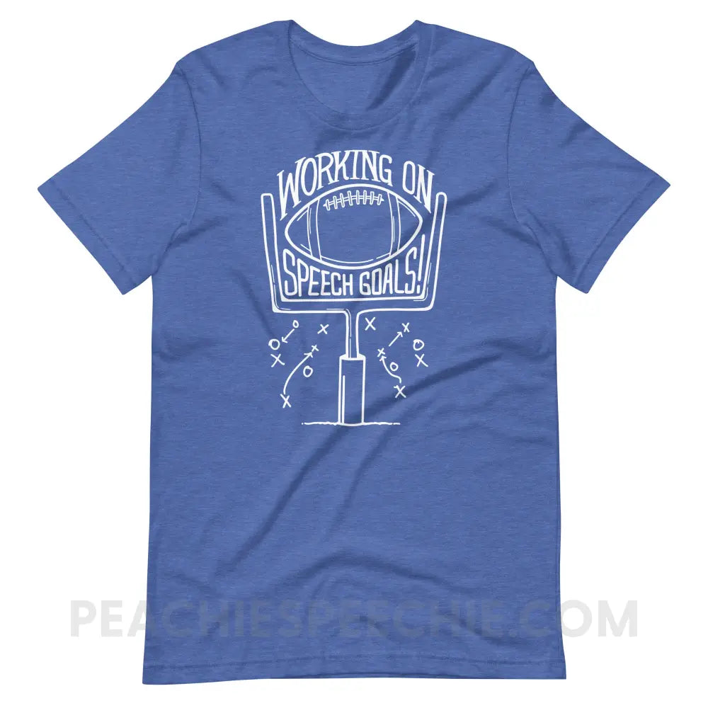 Speech Goals Premium Soft Tee - Heather True Royal / S - T-Shirt peachiespeechie.com