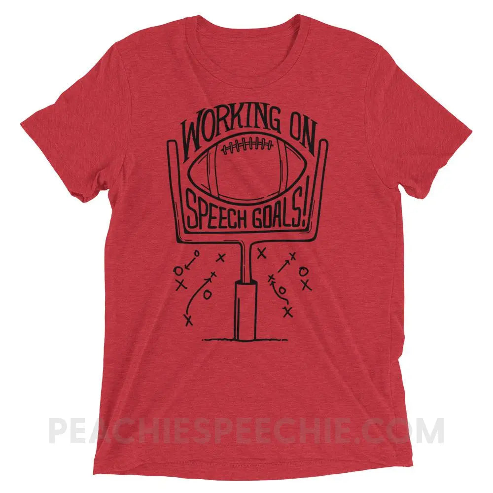 Speech Goals Tri-Blend Tee - Red Triblend / XS - T-Shirts & Tops peachiespeechie.com