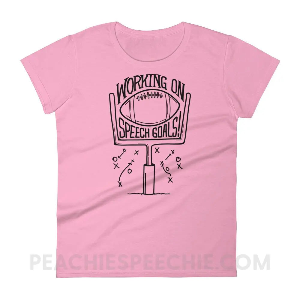 Speech Goals Women’s Trendy Tee - CharityPink / S - T-Shirts & Tops peachiespeechie.com