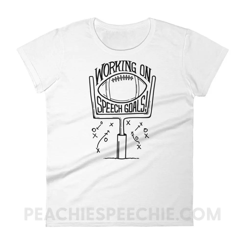 Speech Goals Women’s Trendy Tee - White / S - T-Shirts & Tops peachiespeechie.com