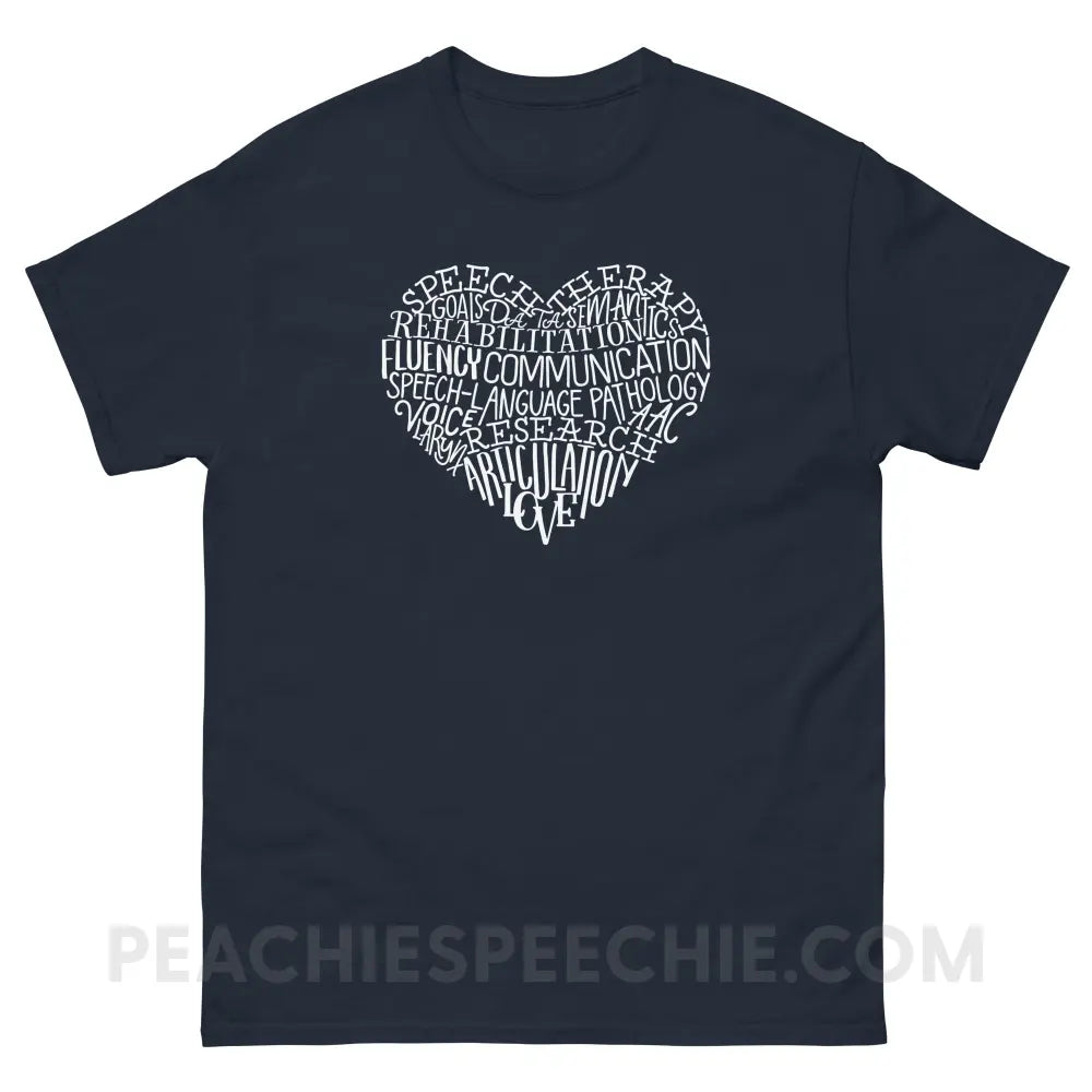 Speech Heart Basic Tee - Navy / S - T-Shirts & Tops peachiespeechie.com