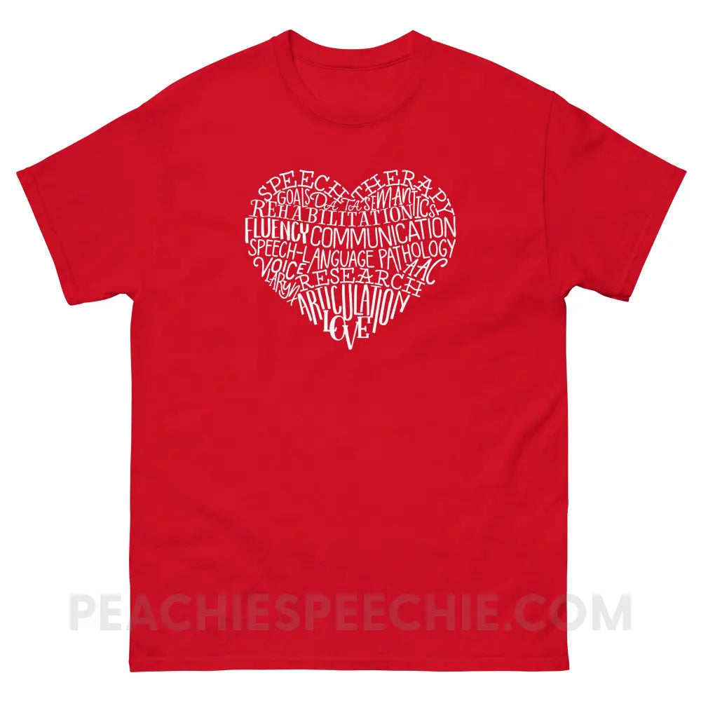 Speech Heart Basic Tee - Red / S - T-Shirts & Tops peachiespeechie.com