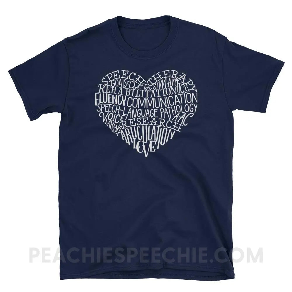 Speech Heart Classic Tee - Navy / S - T-Shirts & Tops peachiespeechie.com