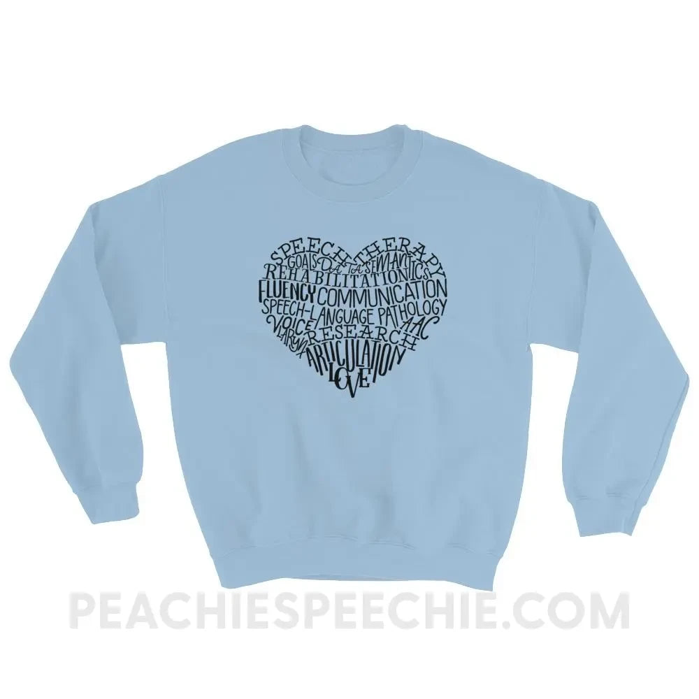 Speech Heart Classic Sweatshirt - Light Blue / S Hoodies & Sweatshirts peachiespeechie.com
