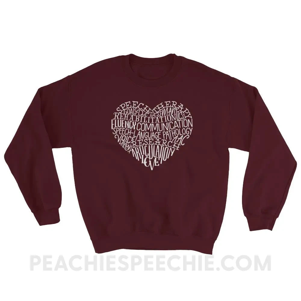 Speech Heart Classic Sweatshirt - Maroon / S Hoodies & Sweatshirts peachiespeechie.com