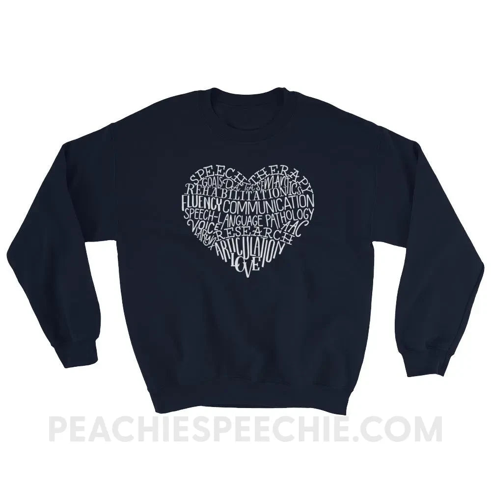 Speech Heart Classic Sweatshirt - Navy / S Hoodies & Sweatshirts peachiespeechie.com