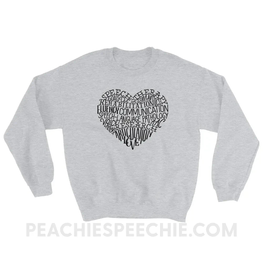 Speech Heart Classic Sweatshirt - Sport Grey / S Hoodies & Sweatshirts peachiespeechie.com