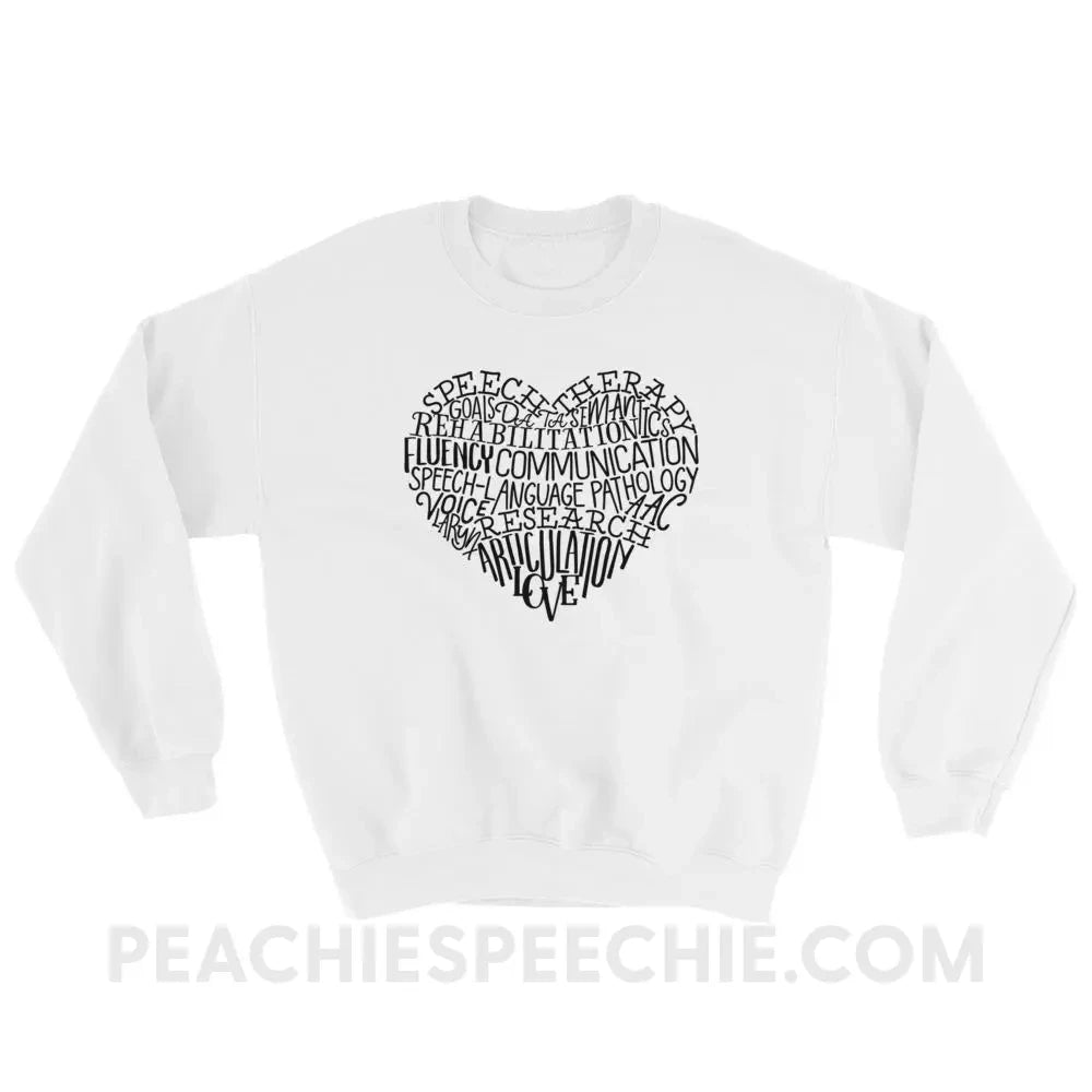Speech Heart Classic Sweatshirt - White / S Hoodies & Sweatshirts peachiespeechie.com