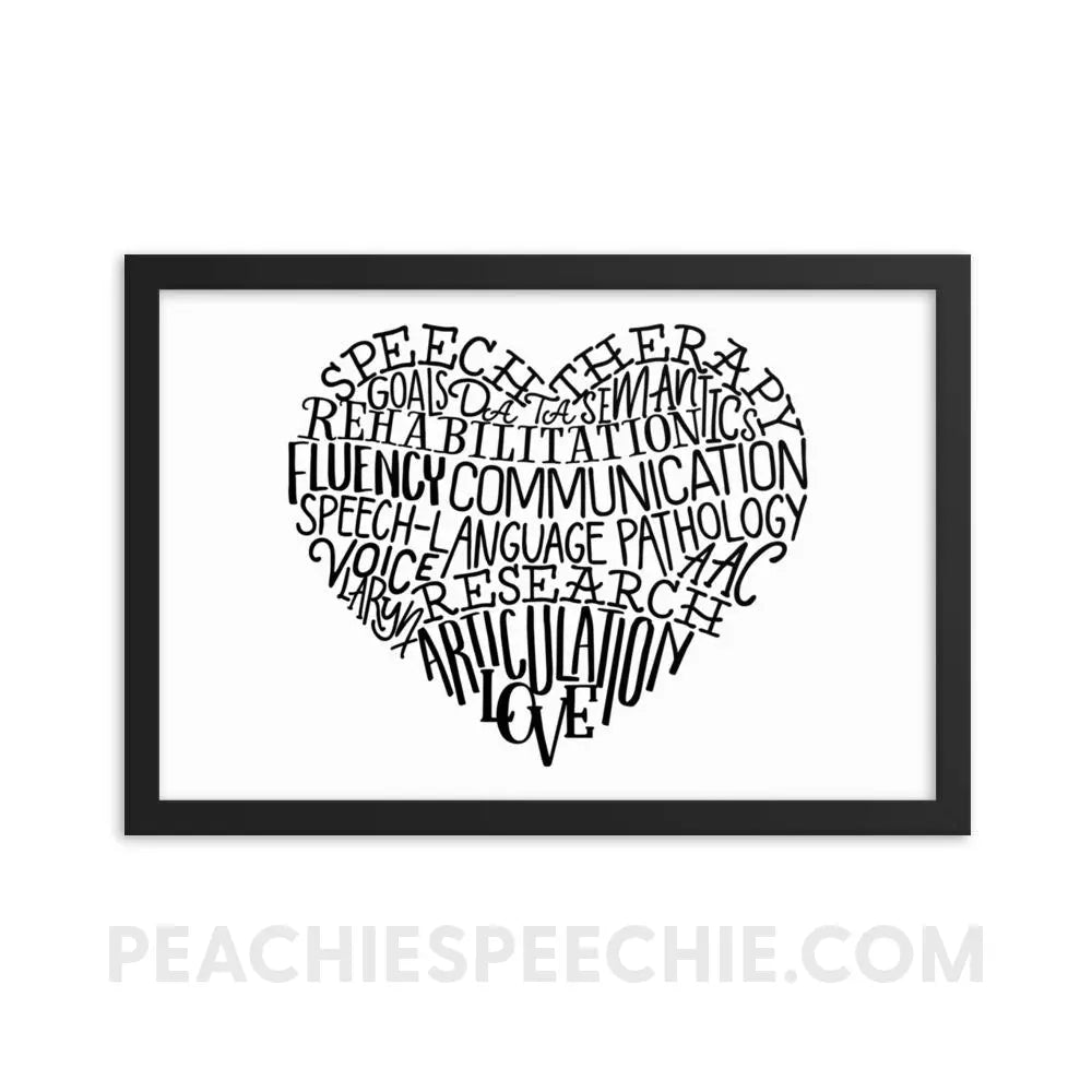 Speech Heart Framed Poster - 12×18 - Posters peachiespeechie.com