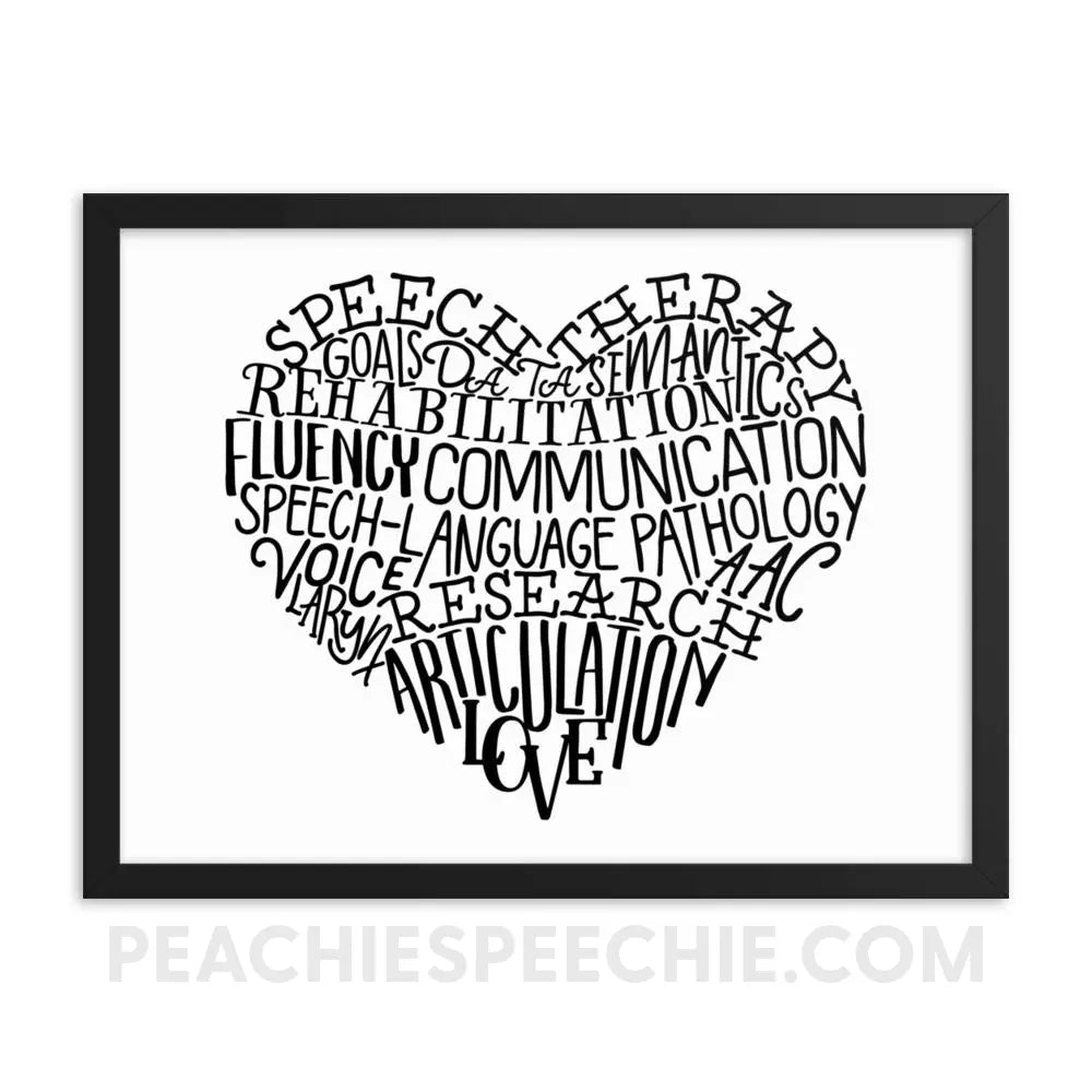 Speech Heart Framed Poster - 18×24 Posters peachiespeechie.com