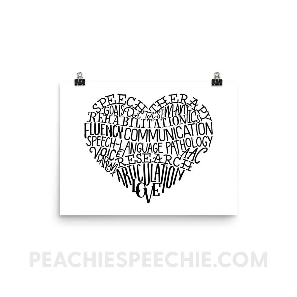 Speech Heart Poster - 12×16 Posters peachiespeechie.com