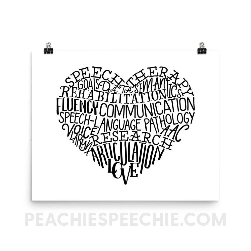 Speech Heart Poster - 16×20 Posters peachiespeechie.com