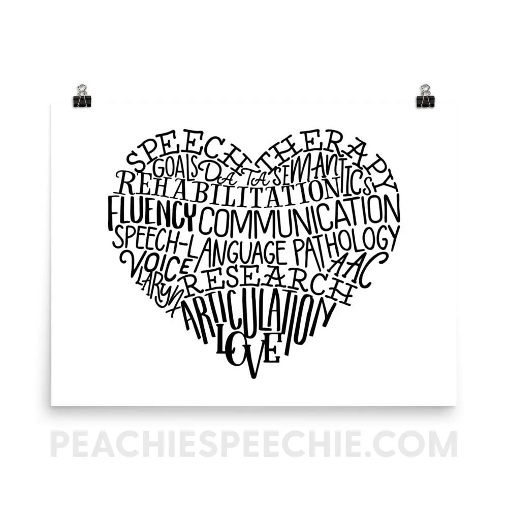 Speech Heart Poster - 18×24 Posters peachiespeechie.com