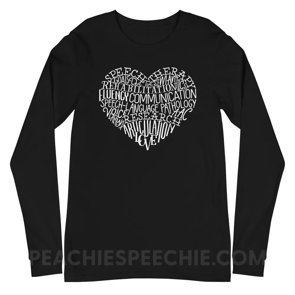 Speech Heart Premium Long Sleeve - Black / S T - Shirts & Tops peachiespeechie.com