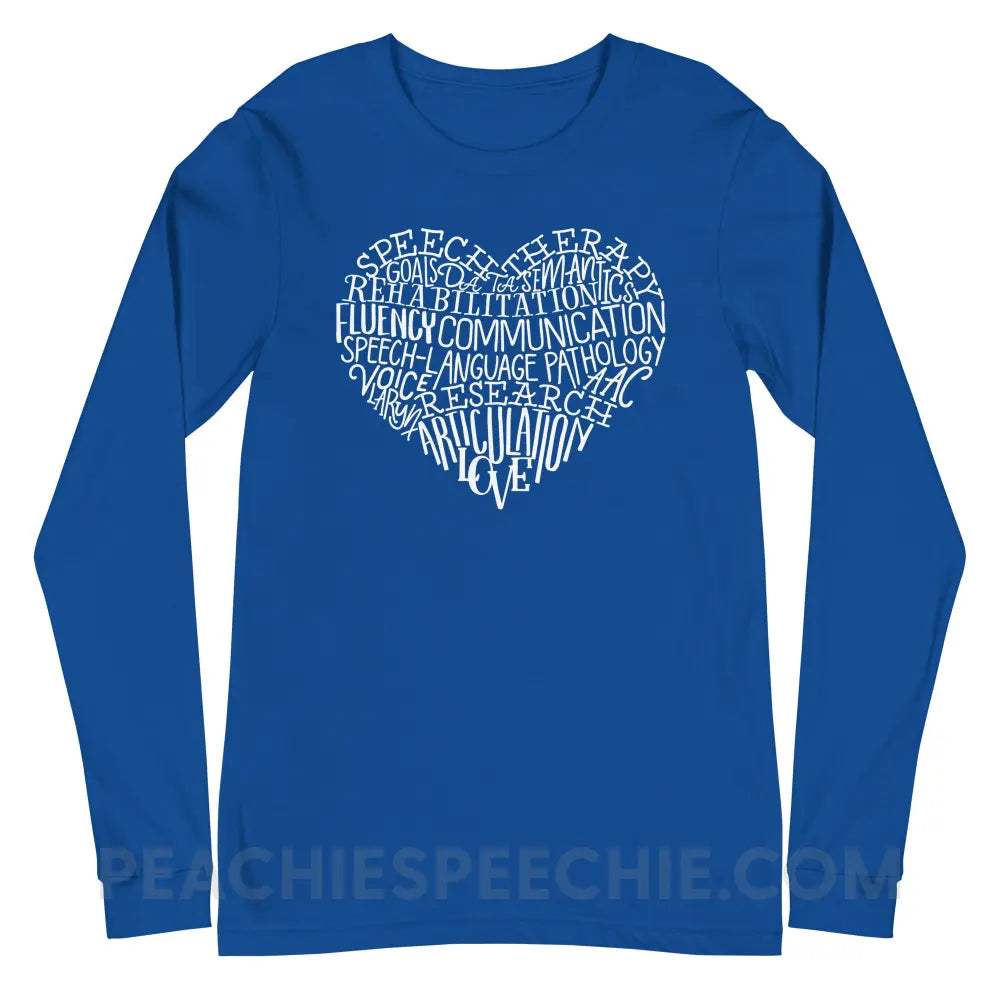 Speech Heart Premium Long Sleeve - True Royal / S T - Shirts & Tops peachiespeechie.com