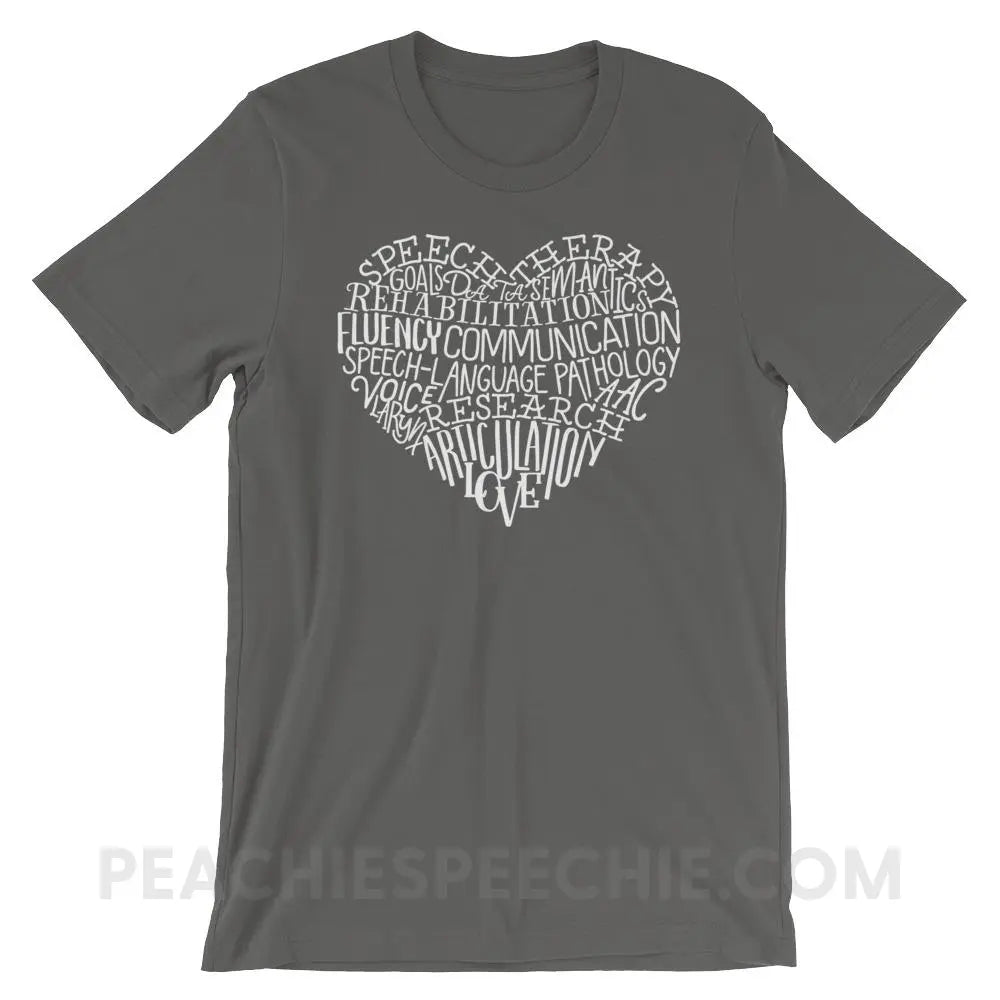 Speech Heart Premium Soft Tee - Asphalt / S T - Shirts & Tops peachiespeechie.com