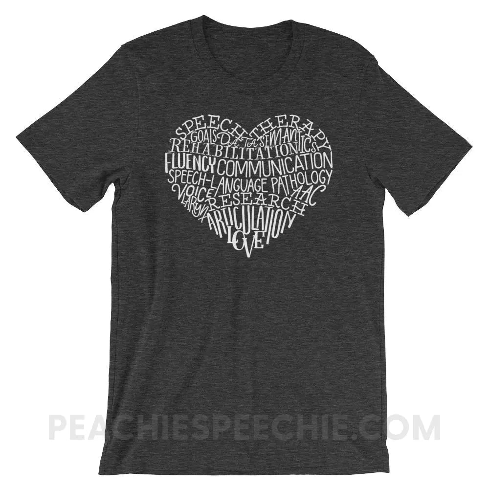 Speech Heart Premium Soft Tee - Dark Grey Heather / XS T - Shirts & Tops peachiespeechie.com