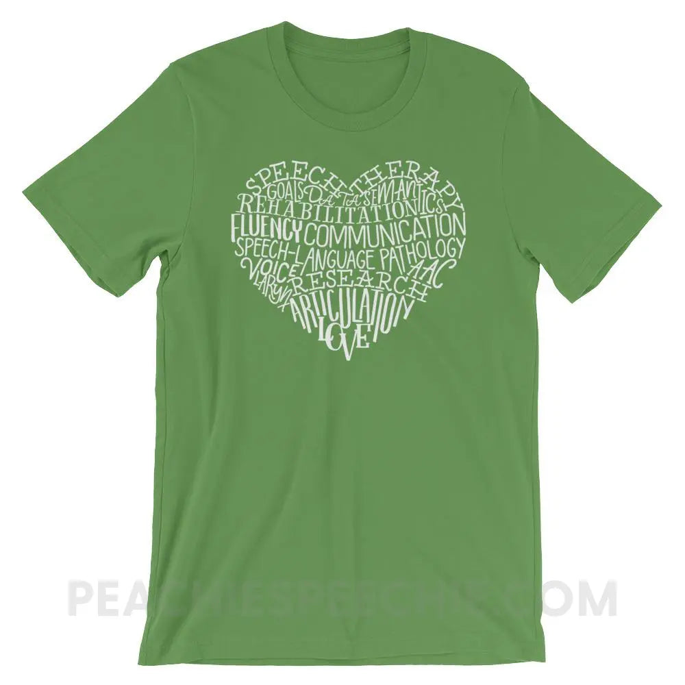 Speech Heart Premium Soft Tee - Leaf / S - T-Shirts & Tops peachiespeechie.com