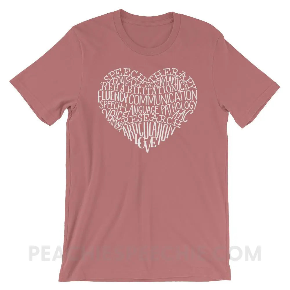 Speech Heart Premium Soft Tee - Mauve / S T - Shirts & Tops peachiespeechie.com