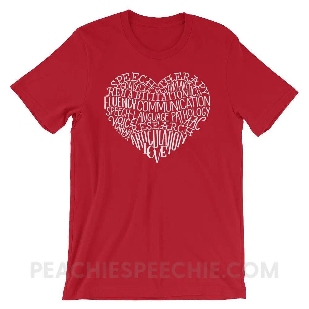 Speech Heart Premium Soft Tee - Red / S - T-Shirts & Tops peachiespeechie.com