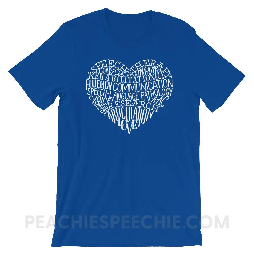 Speech Heart Premium Soft Tee - True Royal / S T - Shirts & Tops peachiespeechie.com