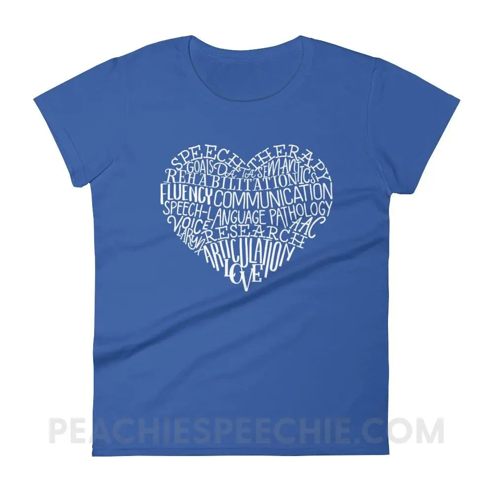 Speech Heart Women’s Trendy Tee - Royal Blue / S - T - Shirts & Tops peachiespeechie.com